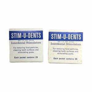 Vintage Stim-U-Dents Interdental Stimulators 2 Packets 25 Count Each USA Made